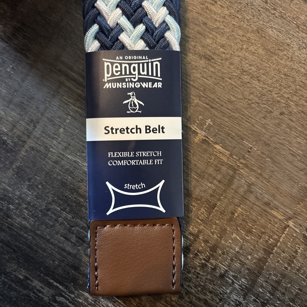 Original Penguin Braided Stretch Belt BLU NWT Men's Small 30-32 - Picture 4 of 5